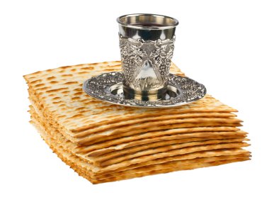 Fısıh matzo Birliği kadeh şarap ile