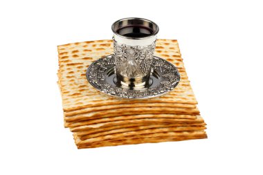 Matzo kadeh şarap ile 