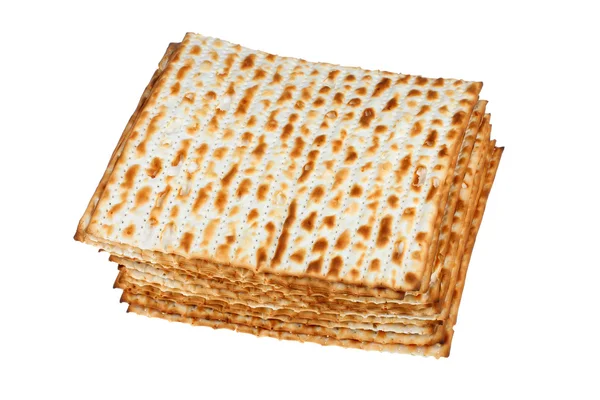 Beyaz arka plan üzerinde hamursuz ekmek — Stok fotoğraf