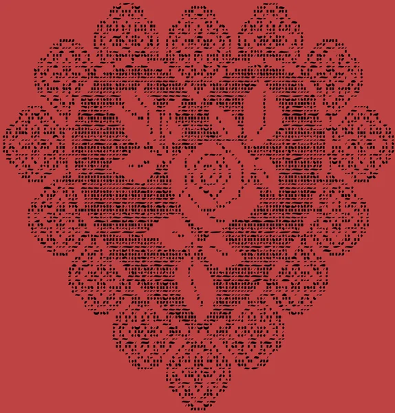 Fondo corazón de ganchillo — Vector de stock