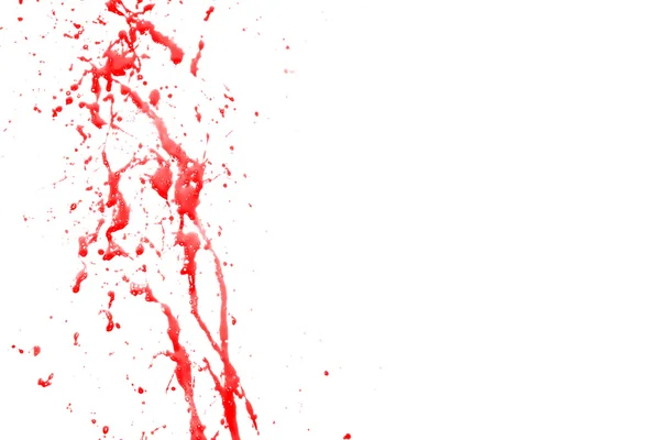 빈 흰색 배경에 빨간 혈액 얼룩 — 스톡 사진