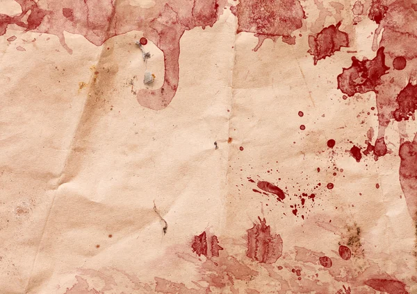 Altes Papier mit Blutflecken und Tropfen — Stockfoto