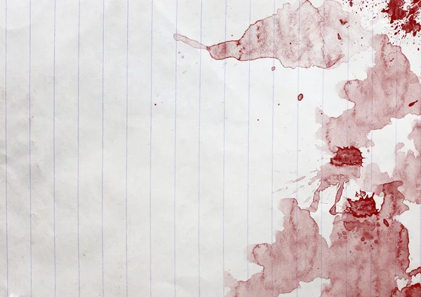Červené krvavé skvrny na starý papír — Stock fotografie
