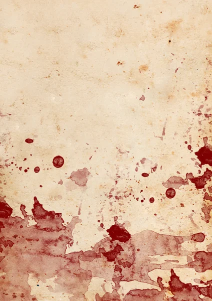 Старая бумага с грязными пятнами крови Стоковое Изображение