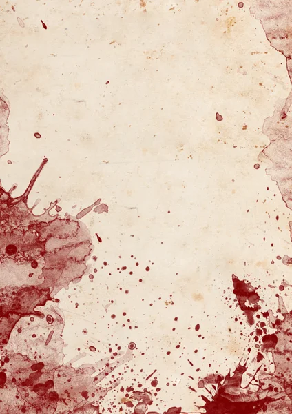 Blood splatters on vintage paper Stock Image