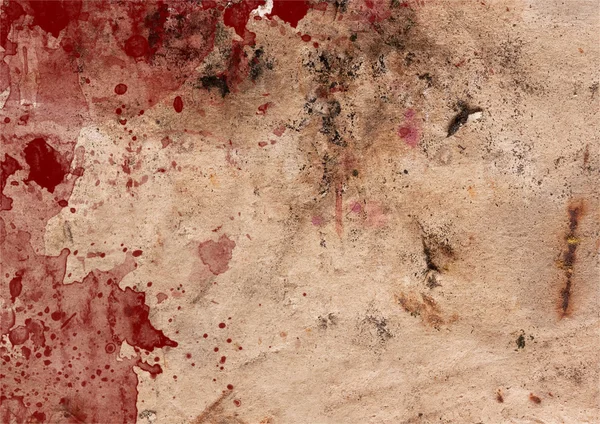 Dark old paper background with blood spots — Stock Photo, Image