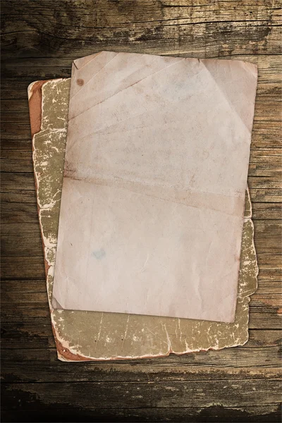 Old papers on wood — Stock Photo, Image