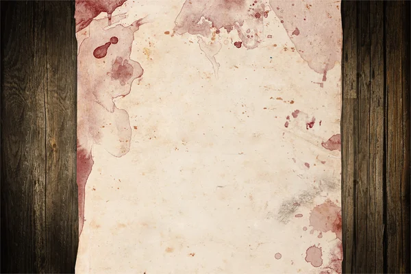 붉은 핏 자국으로 빈 빈티지 종이 스톡 사진