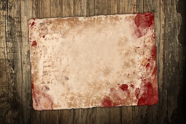 Vintage blank paper with blood stains Stock Image