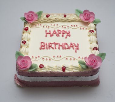 Kız için kare doğum günü pastası