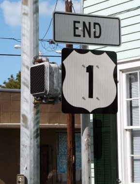 ABD Route 1 işareti, Key West, Florida sona