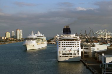 Port of Miami, Florida gelen yolcu gemisi