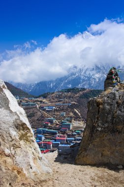 View on Namche Bazar. Nepal  clipart