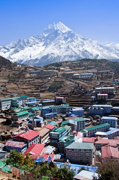 View on Namche Bazar. Nepal — Stock Photo, Image