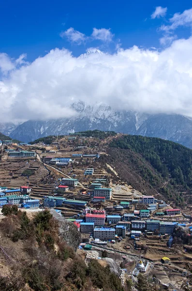 View on Namche Bazar. Nepal — Stock Photo, Image