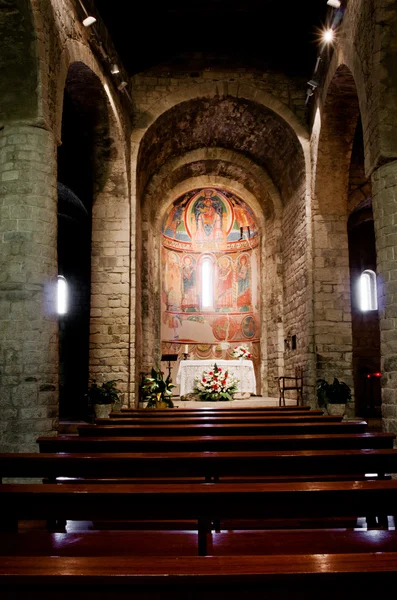 산타 마리아 데 타울의 내부 교회, 스페인 — 스톡 사진