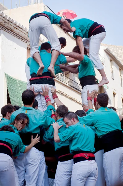 Castells wydajności w torredembarra — Zdjęcie stockowe