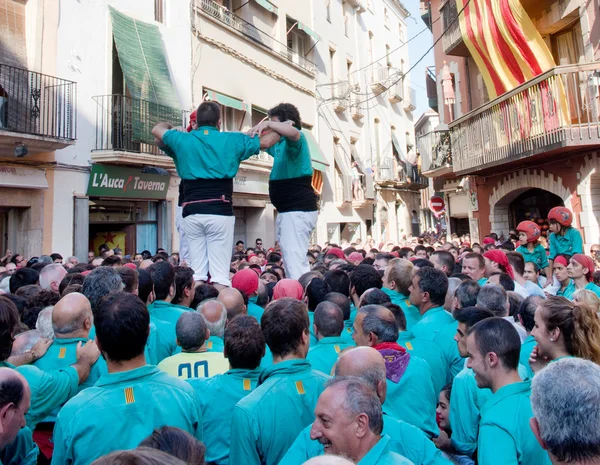 Castells Performance em Torredembarra — Fotografia de Stock