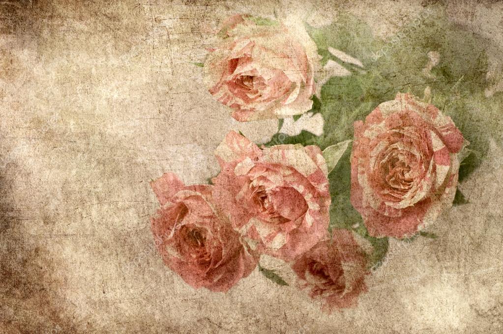 7x10 FT Rose Vinyl Photography Background Backdrops,Vintage Blue Roses and Forget Me Not Flowers Botanical Hand Drawn Pattern Background for Selfie Birthday Party Pictures Photo Booth Shoot