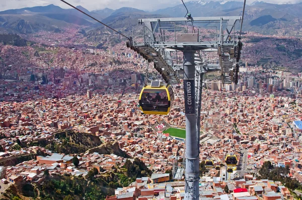 Cable cars en La Paz AmarillasLatinas.net — Foto de Stock
