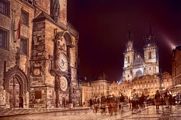 Старого середньовічного астрономічним годинником в Празі — стокове фото