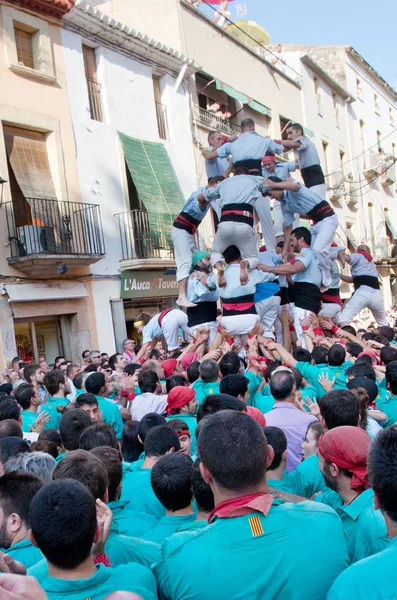 Castells Performance in Torredembarrassa — стоковое фото