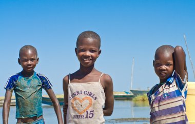 çocuklar Turkana Gölü ', Kenya yakın