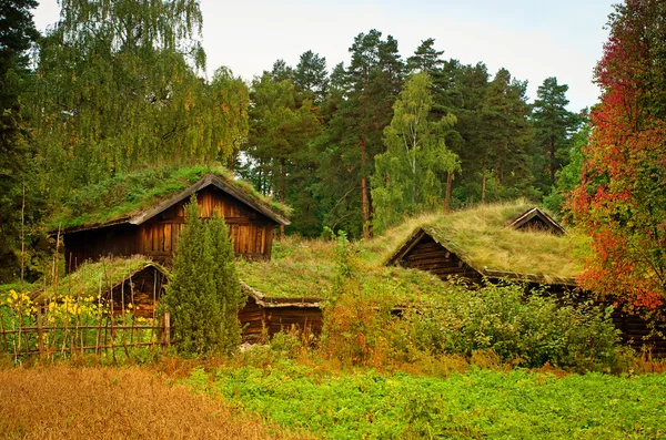 Tradycyjne domy norweskie — Zdjęcie stockowe