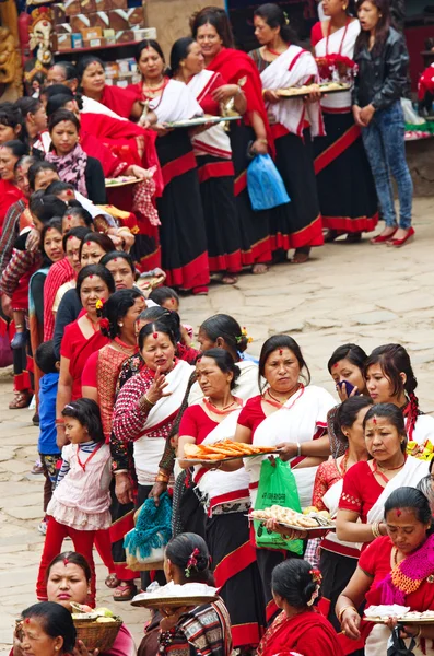 Street festival in Bhaktapur,  Nepal. — Stock Photo, Image