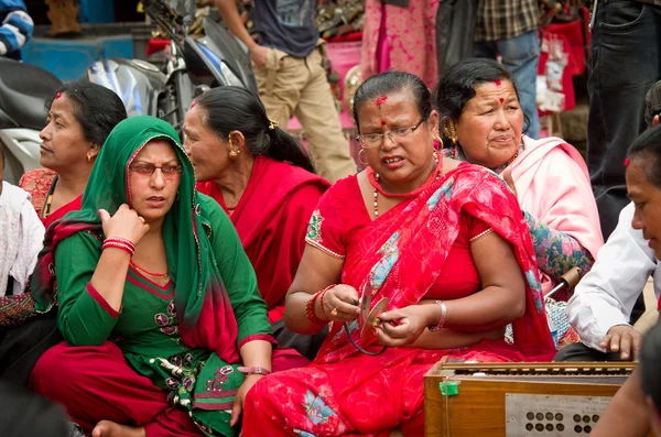 Muzikanten in Bhaktapur, Nepal — Stockfoto