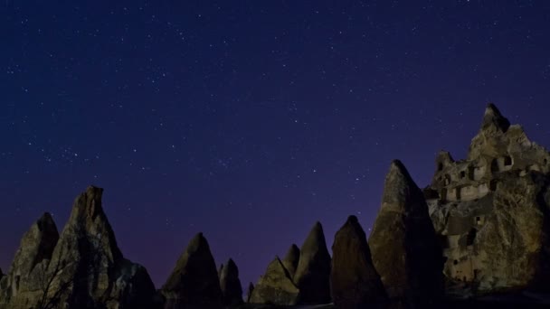 Nachtlandschap met sterren — Stockvideo