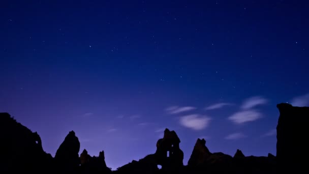 Night landscape with stars — Stock Video