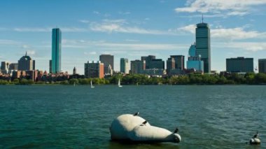 Zaman atlamalı Boston manzarası, Massachusetts, ABD