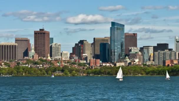 Idő telik el a Boston Skyline, Massachusetts, Amerikai Egyesült Államok — Stock videók
