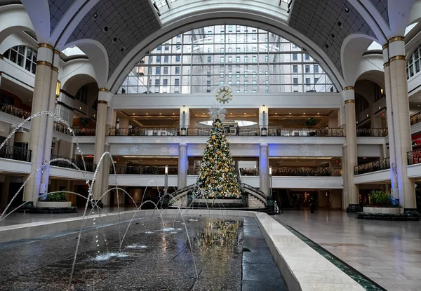 Cleveland Ohio Verenigde Staten November 2018 Kerstboom Tower City Center — Stockfoto