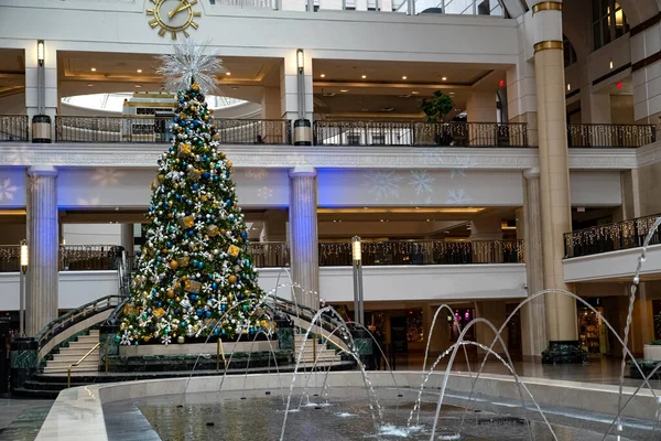 Cleveland Ohio Verenigde Staten November 2018 Kerstboom Tower City Center — Stockfoto