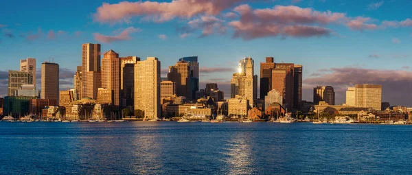 Panoramisch Uitzicht Financial District Harbor Boston Massachusetts Verenigde Staten — Stockfoto