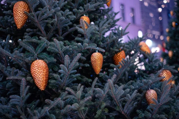 Vánoční Strom New Yorku Usa Vánoční Dovolená Pozadí — Stock fotografie