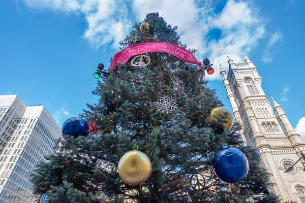 Árbol Navidad Centro Philadelphia Pennsylvania — Foto de Stock