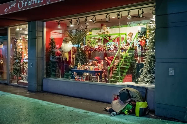 Nova York Dezembro 2019 Sem Teto Não Identificado Dormindo Rua — Fotografia de Stock