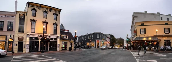 Aralık 2018 Washington Abd Nin Georgetown Tarihi Mahallesinin Parlak Boyalı — Stok fotoğraf