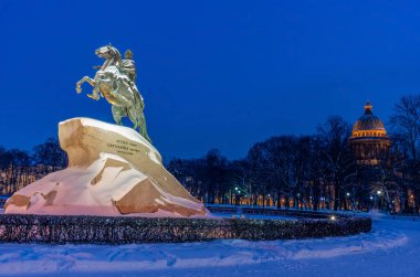 Rus imparator Büyük Peter 'ın anıtı, Saint Petersburg' daki 