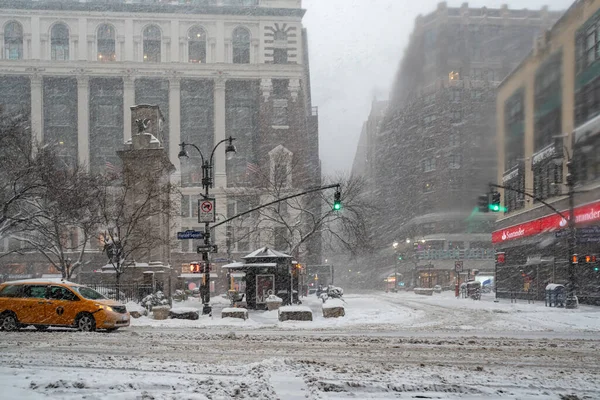 New York Usa February 2021 Snow Storm East Coast New — Stock Photo, Image