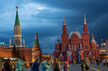 Moskova, Rusya 'da Kızıl Meydan' da Devlet Tarihi Müzesi