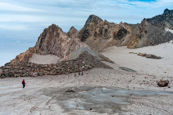 Wanderung Krater Des Fuss Peak Volcano Paramushir Island Kurilen Inseln — Stockfoto