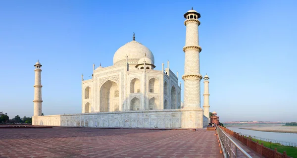 Taj Mahal Bij Zonsondergang Licht Agra Uttar Pradesh India — Stockfoto