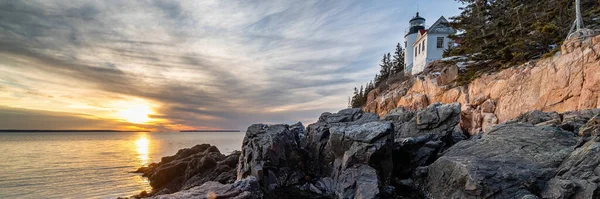 Historisches Wahrzeichen Bass Harbor Scheinwerfer Mount Desert Island Maine Vereinigte — Stockfoto