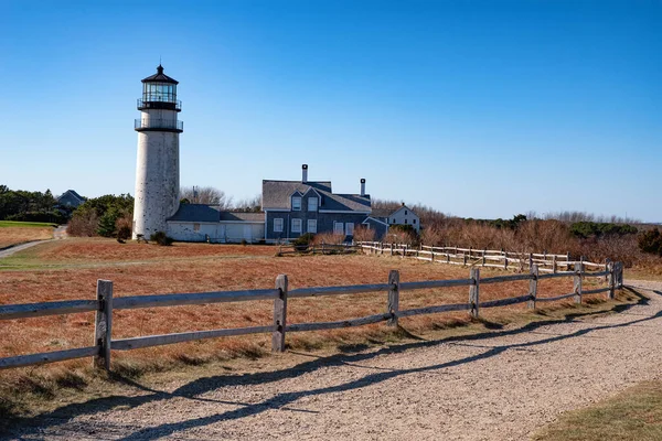 Highland Light Faro Activo Costa Nacional Cape Cod North Truro — Foto de Stock