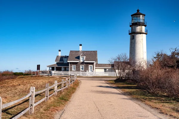 Highland Light Faro Activo Costa Nacional Cape Cod North Truro — Foto de Stock