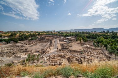 Eski bir Beit She 'an şehrinin kalıntıları. İsrail 'deki Beit He' an Ulusal Parkı